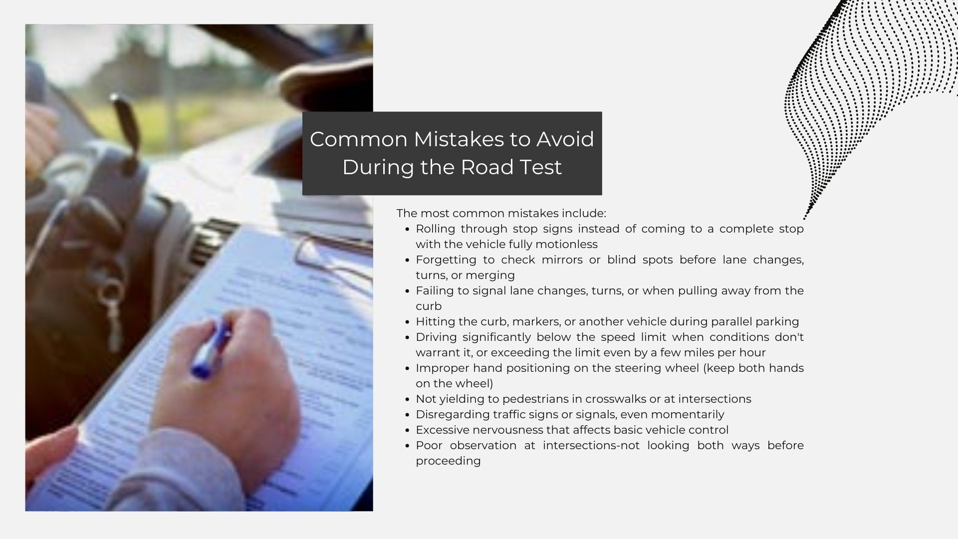 Common Mistakes to Avoid During the Road Test